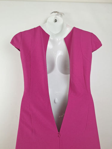 Second-Hand - Hobbs Fuscia Draped Asymmetric Dress Size 12 - SwapUp