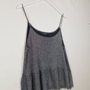 Second-Hand - Zara Festive Metallic Frayed Singlet Top Size M - SwapUp