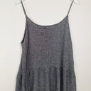 Second-Hand - Zara Festive Metallic Frayed Singlet Top Size M - SwapUp