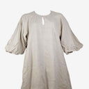 Second-Hand - Witchery Breezy Oatmeal Puffy Sleeved Linen Dress Size 16 - SwapUp