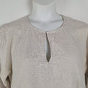Second-Hand - Witchery Breezy Oatmeal Puffy Sleeved Linen Dress Size 16 - SwapUp