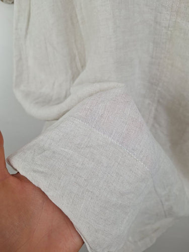 Second-Hand - Witchery Breezy Oatmeal Puffy Sleeved Linen Dress Size 16 - SwapUp