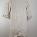 Second-Hand - Witchery Breezy Oatmeal Puffy Sleeved Linen Dress Size 16 - SwapUp