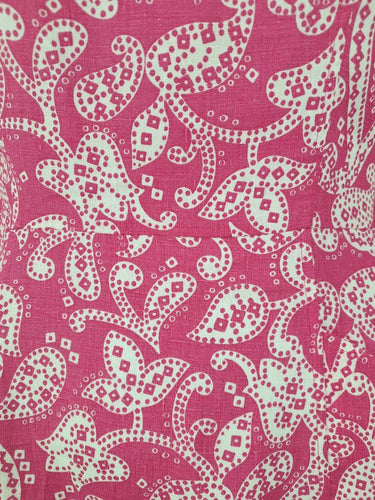 Second-Hand - Boden Pink Paisley Linen Mini Dress Size 14 - SwapUp