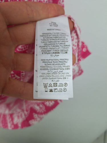 Second-Hand - Boden Pink Paisley Linen Mini Dress Size 14 - SwapUp