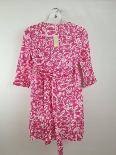 Second-Hand - Boden Pink Paisley Linen Mini Dress Size 14 - SwapUp