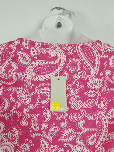 Second-Hand - Boden Pink Paisley Linen Mini Dress Size 14 - SwapUp