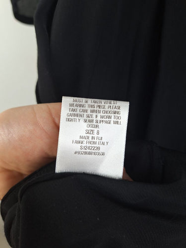 Second-Hand - Scanlan Theodore Elegant Semi Sheer Waist Tie Dress Size 8 - SwapUp