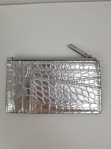 Second-Hand - Mimco Mini Reptile Texture Silver Zip Wallet - SwapUp