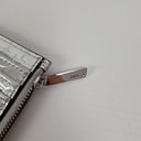 Second-Hand - Mimco Mini Reptile Texture Silver Zip Wallet - SwapUp