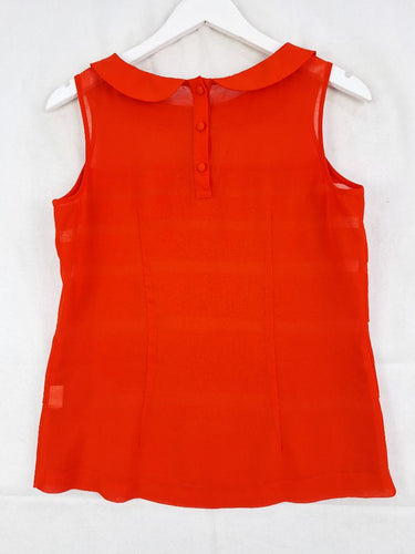 Review Sheer Peter pan Collared Top Size 10 by SwapUp-Online Second Hand Store-Online Thrift Store