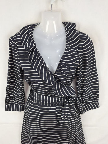 Kate Spade Stripe Ruffle Neck Mini Dress Size 8 by SwapUp-Online Second Hand Store-Online Thrift Store