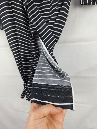 Kate Spade Stripe Ruffle Neck Mini Dress Size 8 by SwapUp-Online Second Hand Store-Online Thrift Store