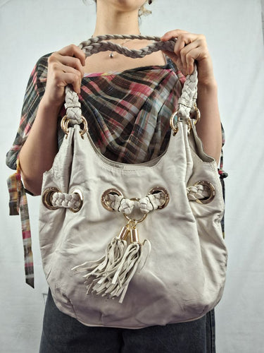 Michael Kors Cream Slouchy Braided Handbag by SwapUp-Online Second Hand Store-Online Thrift Store