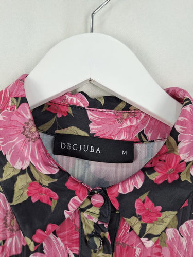 Decjuba 80's Micro Pleat Pink Poppy Shirt Size M by SwapUp-Online Second Hand Store-Online Thrift Store