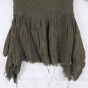 Kitx Khaki Shirred Frayed Hem Off The Shoulder Top Size 6 by SwapUp-Online Second Hand Store-Online Thrift Store