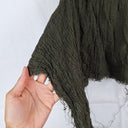 Kitx Khaki Shirred Frayed Hem Off The Shoulder Top Size 6 by SwapUp-Online Second Hand Store-Online Thrift Store