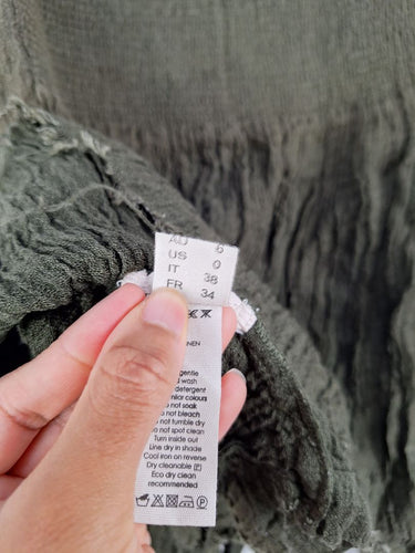 Kitx Khaki Shirred Frayed Hem Off The Shoulder Top Size 6 by SwapUp-Online Second Hand Store-Online Thrift Store