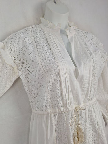 Twinset Chalk Broderie Anglaise Midi Dress Size 12 by SwapUp-Online Second Hand Store-Online Thrift Store