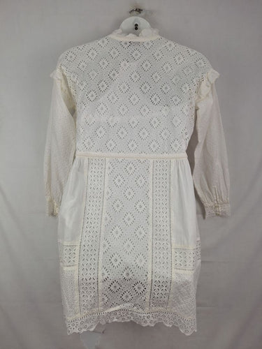 Twinset Chalk Broderie Anglaise Midi Dress Size 12 by SwapUp-Online Second Hand Store-Online Thrift Store
