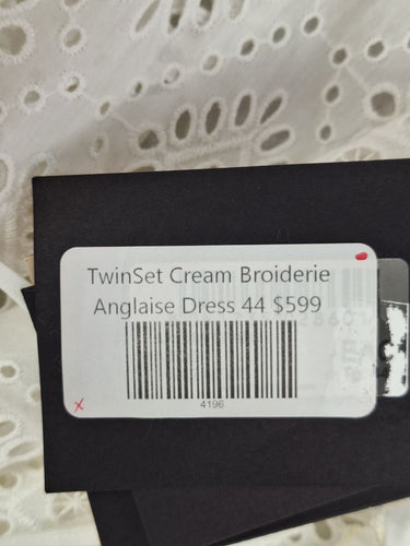 Twinset Chalk Broderie Anglaise Midi Dress Size 12 by SwapUp-Online Second Hand Store-Online Thrift Store