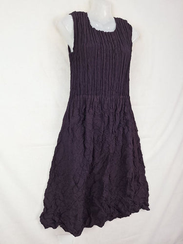 Alquema Aubergine Crinkle Pleat Evening Midi Dress Size 10 by SwapUp-Online Second Hand Store-Online Thrift Store