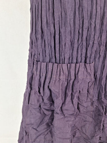 Alquema Aubergine Crinkle Pleat Evening Midi Dress Size 10 by SwapUp-Online Second Hand Store-Online Thrift Store