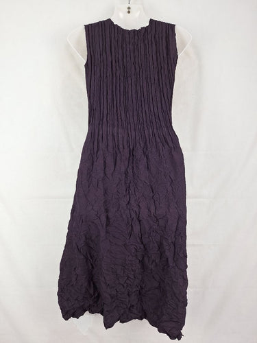 Alquema Aubergine Crinkle Pleat Evening Midi Dress Size 10 by SwapUp-Online Second Hand Store-Online Thrift Store