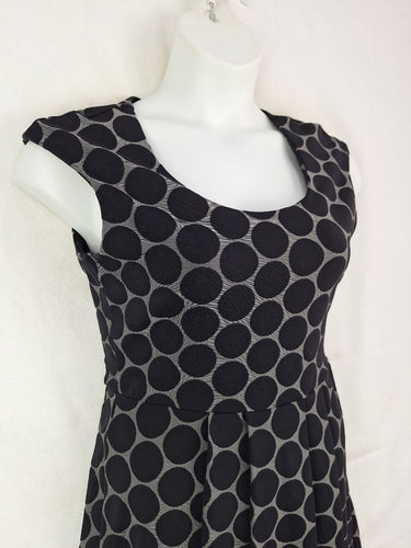 Metalicus Spotted Tailored Stretch Business Midi Dress Size M by SwapUp-Online Second Hand Store-Online Thrift Store