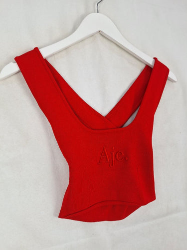 Aje Cherry Cross Back Logo Crop Top Size XS by SwapUp-Online Second Hand Store-Online Thrift Store