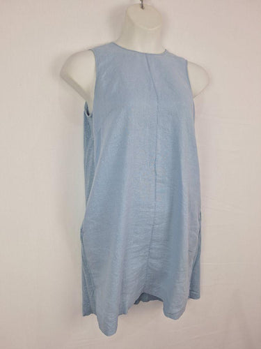 Jigsaw Ice Blue Linen Shift Midi Dress Size L by SwapUp-Online Second Hand Store-Online Thrift Store