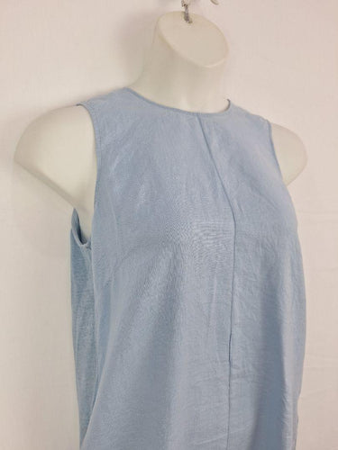 Jigsaw Ice Blue Linen Shift Midi Dress Size L by SwapUp-Online Second Hand Store-Online Thrift Store