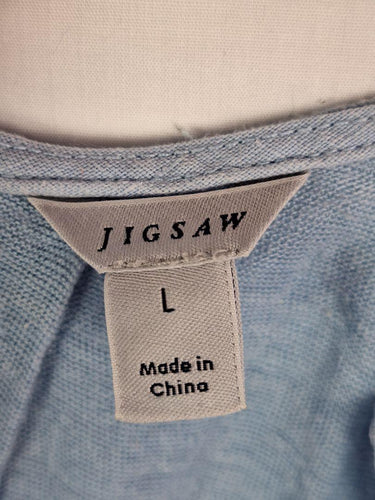 Jigsaw Ice Blue Linen Shift Midi Dress Size L by SwapUp-Online Second Hand Store-Online Thrift Store