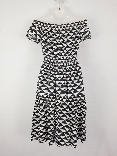 Country Road Off Shoulder Geometric Gathered Dress Size 8 by SwapUp-Online Second Hand Store-Online Thrift Store