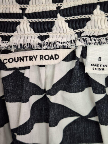 Country Road Off Shoulder Geometric Gathered Dress Size 8 by SwapUp-Online Second Hand Store-Online Thrift Store