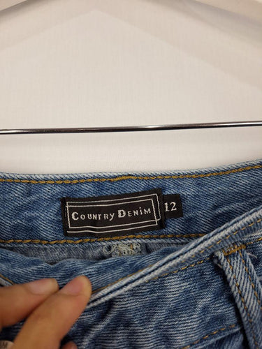 Country Denim Wrap Denim Mini Skirt Size 12 by SwapUp-Online Second Hand Store-Online Thrift Store