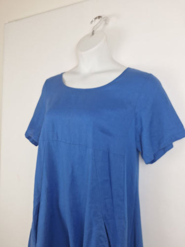Second-Hand - Cali&Co Royal Blue Linen Panelled Dress Size M - SwapUp