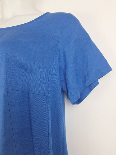 Second-Hand - Cali&Co Royal Blue Linen Panelled Dress Size M - SwapUp