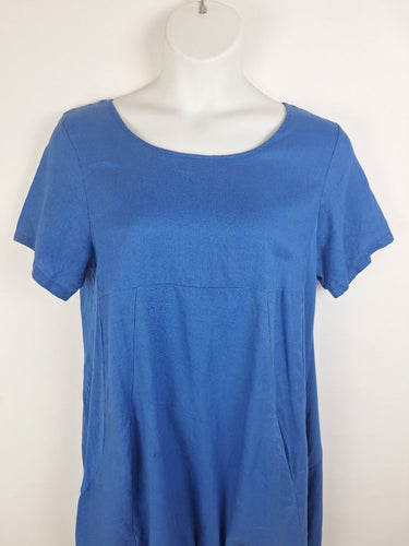 Second-Hand - Cali&Co Royal Blue Linen Panelled Dress Size M - SwapUp