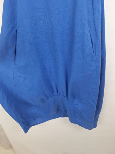 Second-Hand - Cali&Co Royal Blue Linen Panelled Dress Size M - SwapUp