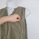 Second-Hand - Decjuba Stonewash Olive Long Top Size 14 - SwapUp
