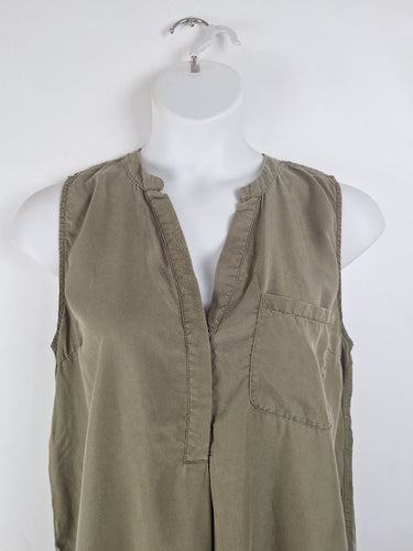 Second-Hand - Decjuba Stonewash Olive Long Top Size 14 - SwapUp