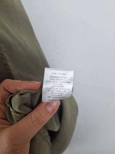 Second-Hand - Decjuba Stonewash Olive Long Top Size 14 - SwapUp