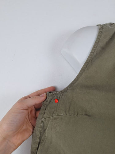 Second-Hand - Decjuba Stonewash Olive Long Top Size 14 - SwapUp