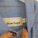 Second-Hand - Brown Sugar Chambray Mini Button Shirt Size 12 - SwapUp