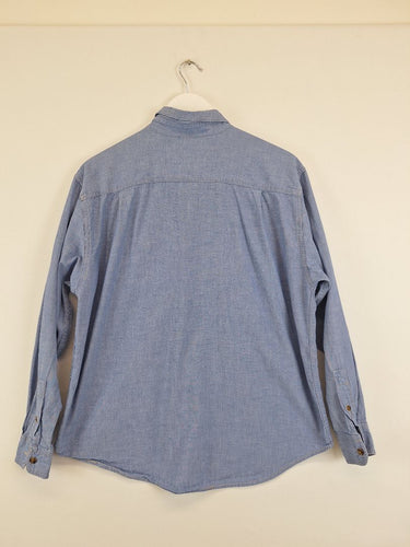 Second-Hand - Brown Sugar Chambray Mini Button Shirt Size 12 - SwapUp