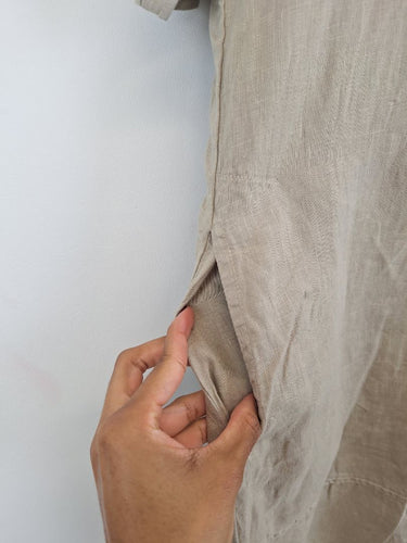 Second-Hand - Valia Sandy Desert Linen Midi Dress Size S - SwapUp