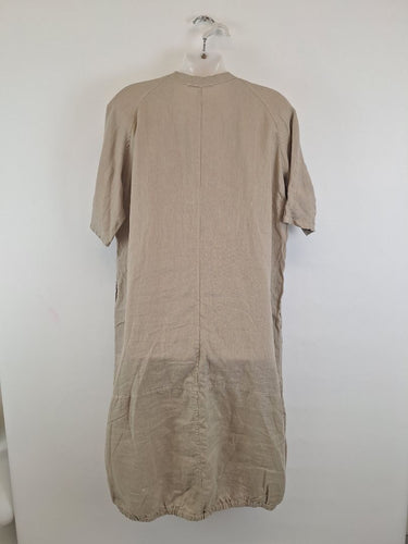 Second-Hand - Valia Sandy Desert Linen Midi Dress Size S - SwapUp