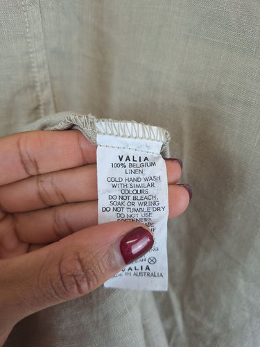 Second-Hand - Valia Sandy Desert Linen Midi Dress Size S - SwapUp