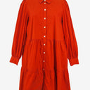 Second-Hand - Witchery Blood Orange Tiered Shirt Dress Size 10 - SwapUp